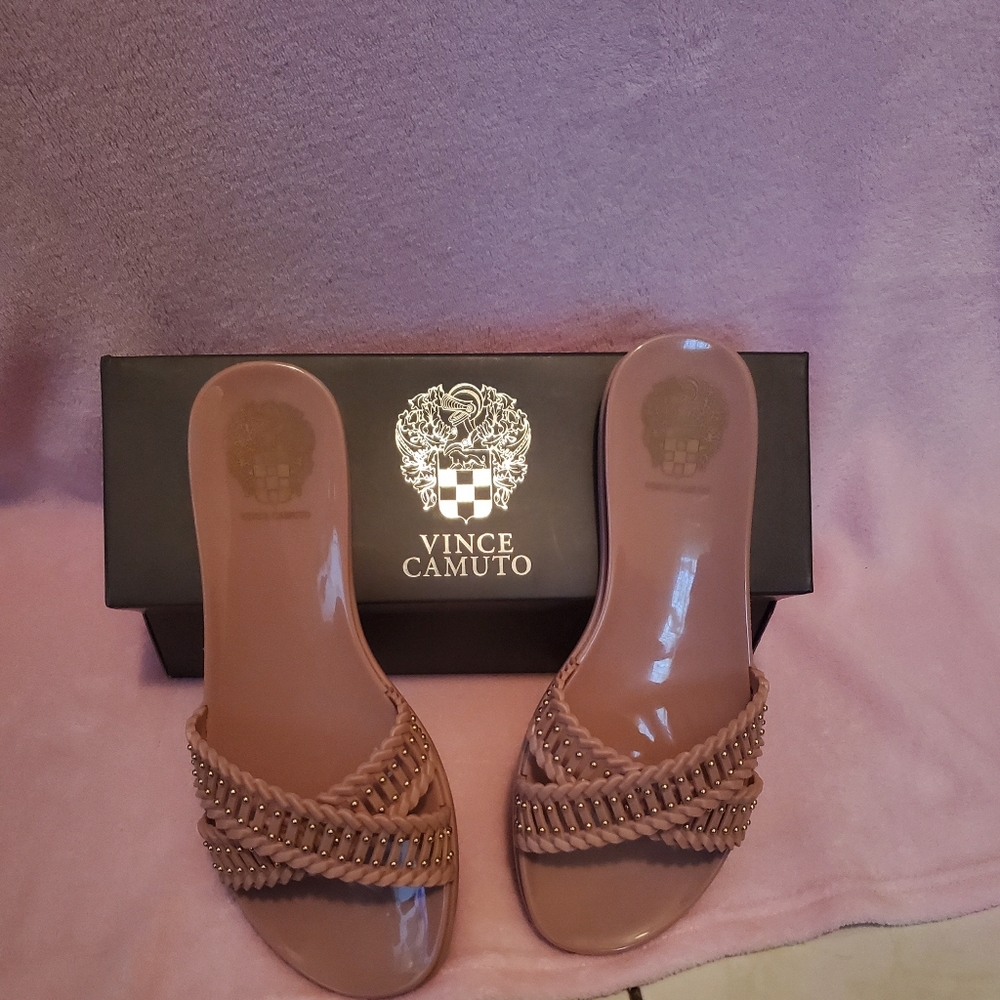 Vince Camuto Cross Band Jelly Slide Sandal -Endira Blush sz 8 NWB - Picture 2 of 6